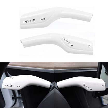 YHCDSEA Steering Lever Cover for Tesla Model 3/Y, Gear Shift Cover Accessory - Decorative Cover (White) - style: White