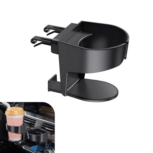 Car Cup Holder, Adjustable Car Cup Holder Expander for Air Vents, Multi-Function Auto Ashtray Mount Expander, Suitable for Vehicles with Horizontal Blade Vents (Black)