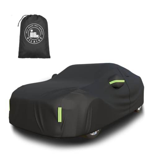 Car Cover Waterproof All Weather 10 Layers Car Cover Universal 210T Heavy Duty Fit for Toyota Camry,Tesla Model 3,Honda Accord,Nissan Altima,Hyundai Sonata etc.(Black,Fits Sedans up to 192") - color: Black, size: Fits Sedans up to 192"