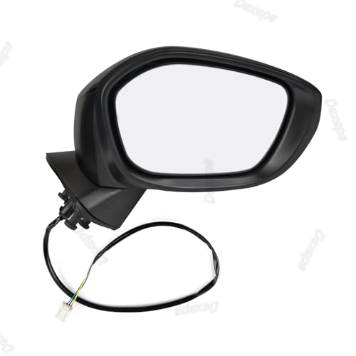 Passenger Side Mirror Assembly Compatible with Honda Civic 2022-2025 Non-heated Power Adjustable Glass Manual Folding Replace 76208T20A01 HO1321350 Black (3Pin Right) - style: 3pin Right