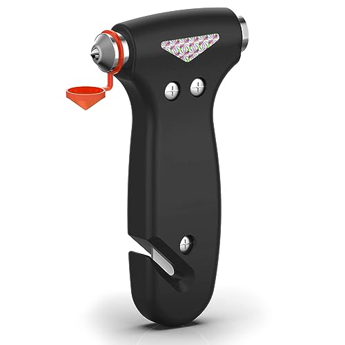 THINKWORK Car Safety Hammer, 3-in-1 Emergency Escape Tool with One Second Window Breaker and Seat Belt Cutter, Safety Emergency Car Escape Tool for Car, Office, Home, Black - color: Black