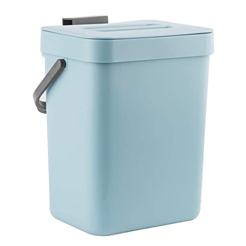 LALASTAR Compost Bin Kitchen, Small Compost Bin for Kitchen, Countertop Compost Bucket with Lid, Odorless Hanging Trash Can for RV/Office/Dog, Mini Food Waste Bin for Countertop, 3L/0.8 Gal, Blue - color: Blue, size: 3L-Lift