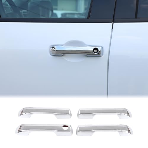 Aunginsy Auto Exterior Door Handle Protective Trim Cover Compatible with Toyota Tundra/Sequoia 2022-2024 Car Front Rear Outside Door Handle Outer Trim Cover Protector Decoration Covers ABS Accessories - color: White Bright