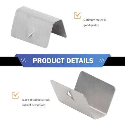 Shakas 12 PCS Car Wind Deflector Clips, Stainless Steel Wind and Rain Deflector Channel Fixed Window Clip, Modification Installation Tuning Accessory, Compatible with HEKO G3 Sned (Silver)