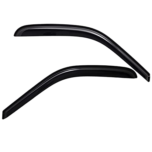 Lightronic Extra Durable Tape-on Window Visor, Fits 1988-1998 Chevrolet & GMC C/K 1500, 2500, 3500 Regular/Extended Cab, 1992-1999 Tahoe & Yukon, 1992-1994 Blazer (NOT Fit S10 Blazer), Smoke, 2-Pcs - size: Outside Mount