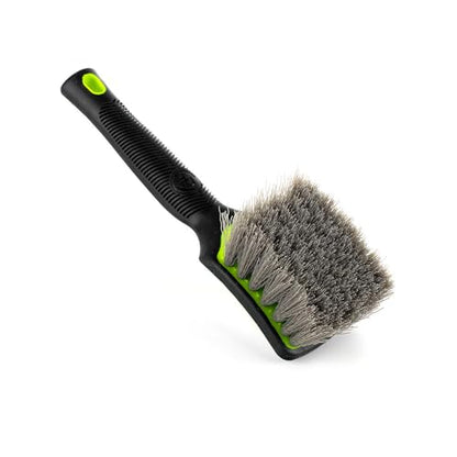 Detail Factory - ProGrip Tire Brush - Ergonomic ProGrip Handle, Stiff Synthetic Bristles, Ergonomic Design, Clean Your Tires with Ease - Octane Ectoplasm - color: Lime/Black, size: Standard