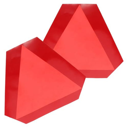 Cabilock 2pcs 36cm Aluminum Slow Moving Vehicle Triangle Signs with Reflective Border and Adhesive Backing, Reflective Road Safety Warning for Cars, Trucks, and Trailers