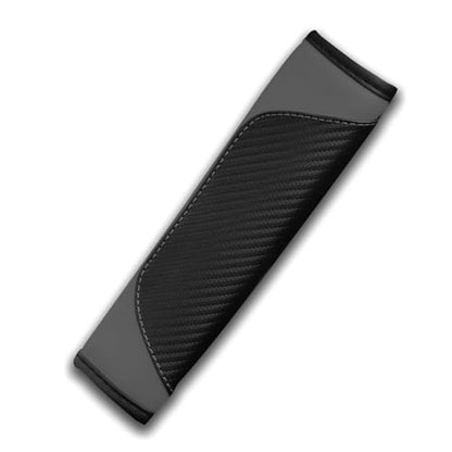 2PCS Car Seat Belt Cover, Carbon Fiber Safety Seatbelt Shoulder Strap Covers, Breathable Leather Soft Harness Pad for Car Interior Accessories (Black/Gray) - color: Black/Gray