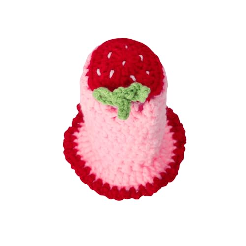 Crochet Shift Knob Cover, Universal Cute Handmade Strawberry Boho Car Accessories for Women, Car Shift Boots Knobs Cover Automotive Interior Fits Car Truck SUV (67#SC) - color: 67#SC