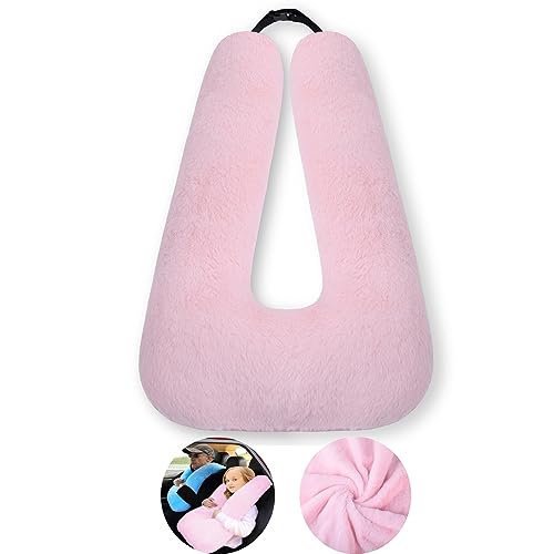 FHSGGP Travel Pillow Cushion for The Back Seat of Car Car Pillow for Kids A Sleeping Artifact Suitable for Long-Distance Travel of Adults and Children Travel Pillow for Kids Pink - color: A-pink