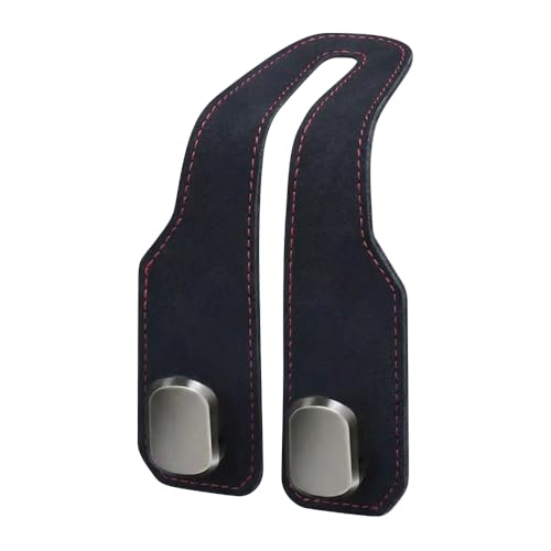 Car Seat Headrest Hooks, Headrest Hooks For Car, Leather Car Seat Back Storage Hook Organizer For Purse, Handbag, Grocery Bags, Universal Hanger For Vehicle Suv Truck (1, Black) - color: Black