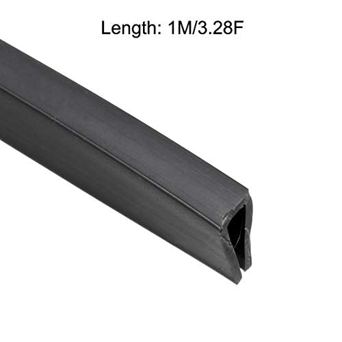 uxcell Edge Trim U Seal Extrusion, Silicone Black U Channel Edge Protector Sheet Fits 1/8-13/64inch Edge 1M/3.28Ft Length - size: 1000mmx8mmx15mm