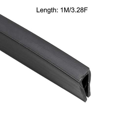 uxcell Edge Trim U Seal Extrusion, Silicone Black U Channel Edge Protector Sheet Fits 1/8-13/64inch Edge 1M/3.28Ft Length - size: 1000mmx8mmx15mm