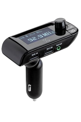 Scosche SBTFM2-XCES0 Select Bluetooth 5.0 FM Transmitter w/ Dual USB Charger Ports, LCD Screen & Aux Port, Wireless Radio Bluetooth Audio Adapter, Hands-Free Car Kit for Phone Calls & MP3 Music Player - color: Black, size: Dual Port, style: 17W (2 USB-A)