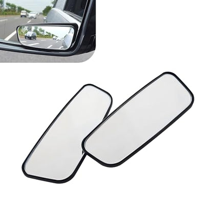 2 PCS Car Blind Spot Mirrors, Anti-glare Adjustable High-definition Mirrors, Rectangular Wide Angle Rear View Auxiliary Glass, Self-adhesive Accessory for Most Vehicles (Black)