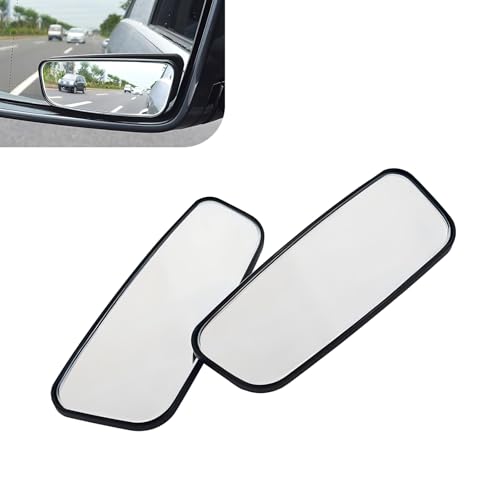 2 PCS Car Blind Spot Mirrors, Anti-glare Adjustable High-definition Mirrors, Rectangular Wide Angle Rear View Auxiliary Glass, Self-adhesive Accessory for Most Vehicles (Black)