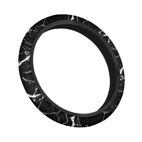 Black Marble Steering Wheel Cover for Golf Carts Golf Cart Accessories Club Car Anti-Slip Size 13 3/4 13.5 14 Inch Odorless Comfy Steering Wheel Cover Gift for Women Men - color: Black Marble