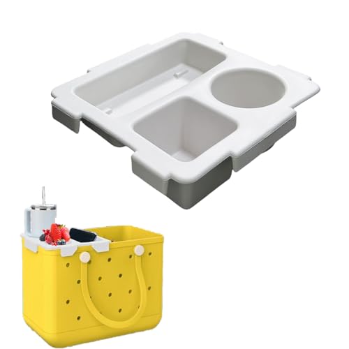 Top Cup Phone Holder Tray Storage Lid for Stanley Compatible with Bogg Bag XL Cover, Cup Organizer Holder Waterproof Silicone Multifunctional Storage Box for Outdoor Beath Camping Travel (Gray, L) - color: Gray, size: L
