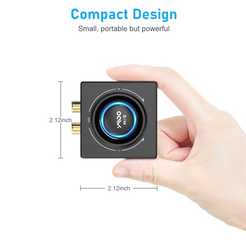 YMOO B06T3 Bluetooth 5.3 Receiver, 100ft RCA Bluetooth Audio Adapter for 3.5mm Jack AUX HiFi Home Stereo/Speaker from Smartphone/Tablet/Laptop, Dual Link for Two Speakers, SBC AAC Audio - color: Black