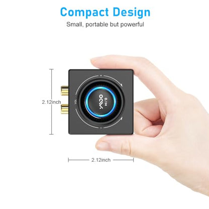 YMOO B06T3 Bluetooth 5.3 Receiver, 100ft RCA Bluetooth Audio Adapter for 3.5mm Jack AUX HiFi Home Stereo/Speaker from Smartphone/Tablet/Laptop, Dual Link for Two Speakers, SBC AAC Audio - color: Black