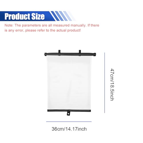 2PCS Car Side Window Sun Shade for Baby/Kids- 18"×14" Retractable Roller Car Window Shade with Suction Cups - Blocks Heat and UV Rays Glare Protection- Baby Travel Accessories for Cars (White) - color: White