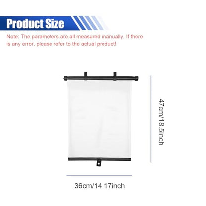 2PCS Car Side Window Sun Shade for Baby/Kids- 18"×14" Retractable Roller Car Window Shade with Suction Cups - Blocks Heat and UV Rays Glare Protection- Baby Travel Accessories for Cars (White) - color: White