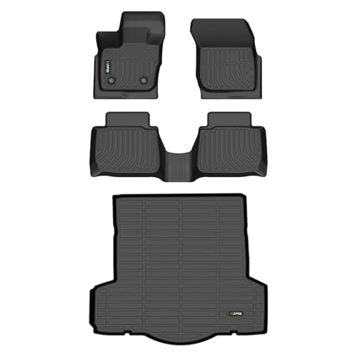 HAFIDI® Floor Mats & Cargo Liner Set Fit for 2017-2020 Ford Fusion & Lincoln MKZ (Not for Hybrid) All Weather Protection TPE Anti-Slip Automotive Full Set Floor Liners Custom Accessories - Black - style: 32) For Fusion 2017-2020 Full Set