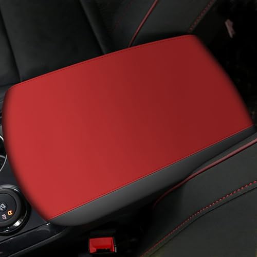 AOMSAZTO Console Covers for 2011-2019 Ford Explorer Armrest Covers for Ford Explorer Black with Red Leather - color: red