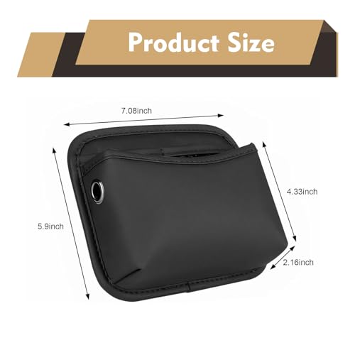 Car Seat Side Storage Pocket, Leather Multifunctional Console Side Organizer Bag, Self-adhesive Auto Door Pocket Organizer, Universal for Most Cars (Black)