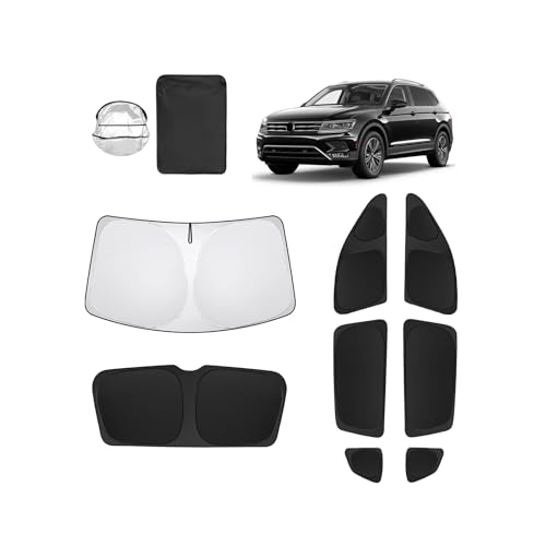 8pcs Car Window Shades for Volkswagen VW Tiguan 2018-2023 Accessories,Windshield Side Rear Full Sunshade,Sun Visor UV Blocking, Privacy Protection and Blackout for Camping Outdoor