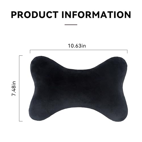 Car Headrest Pillow, Soft Comfortable Memory Foam Automotive Neck Pillow Cushion for Neck Pain Pressure Relief, Universal Fit (Black) - color: Black