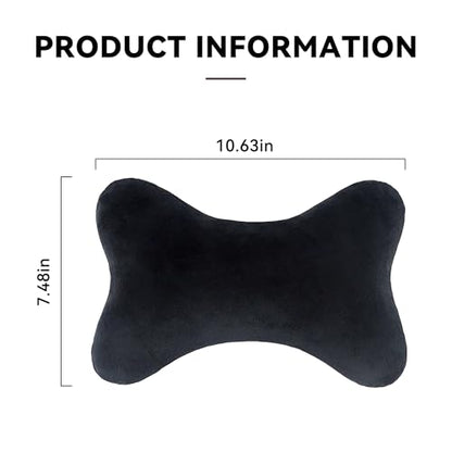 Car Headrest Pillow, Soft Comfortable Memory Foam Automotive Neck Pillow Cushion for Neck Pain Pressure Relief, Universal Fit (Black) - color: Black