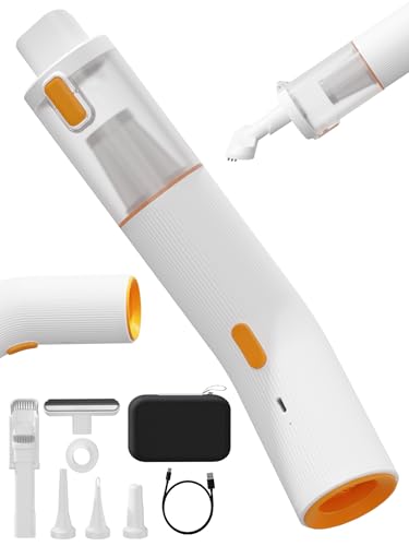 Vogano Cordless Car Vacuum, 4-in-1 Portable Mini Handheld Vacuum Cleaner with 15000pa Suction Power, 2 Suction Modes & Multi-Nozzles for Car Home Office Pet, White - color: White