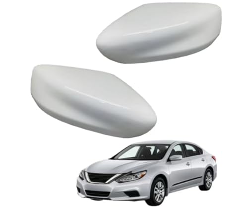 Mirror Cover Caps Housing Replacement for Nissan Altima 2013-2018 (White) - style: White