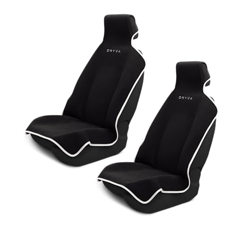 DryvaSeat - Premium Microfiber Towel Car Seat Cover - Waterproof & Sweatproof - Universal Fit, Machine Washable, Non-Slip - Seat Protector for Car, Truck, SUV, Van (Black, 2 Pack) - color: Black, size: 2 Pack
