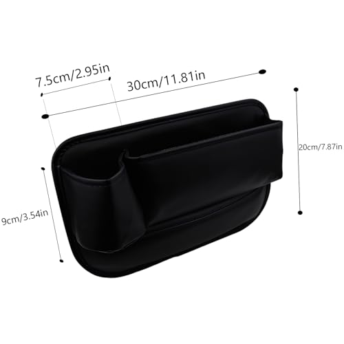 2 Pack Car Seat Gap Filler Organizer with Cup Holders,Premium Leather Storage for Phones, Keys, Wallets, and Drinks, Universal Fit for Front Seat