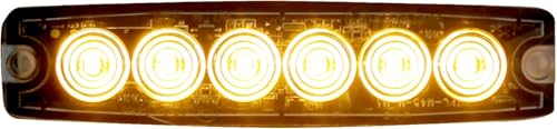 Buyers Products 8892200 5 Inch Amber Ultra‑Thin LED Strobe Warning Light, Surface Mount, 6 LED, 23 Flash Patterns, Aluminum Housing, IPX8 Waterproof Rating, High Visibility for Work Trucks & Trailers - color: Amber, size: 5"