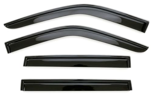 2014-2019 Tape-on Rain Guards for Toyota Highlander Side Window Deflector Visors Extra Thick Vent Shade 2015 2016 2017 2018 - size: For Toyota Highlander 2014-2019