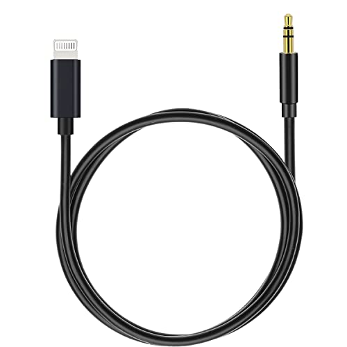 (Apple MFi Certified) iPhone AUX Cord,Lightning to 1/8 Inch Audio Cable,3.3ft, Headphone Jack Adapter Male Aux Stereo Audio Cable Compatible for iPhone 14/13/12/11/XR/X/8/7 (Black) - color: Black, style: Lightning to 3.5 mm