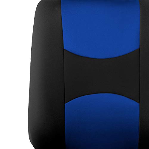 FH Group Car Seat Covers Front Set in Cloth-Car Seat Covers for Low Back Car Seats with Removable Headrest,Universal Fit,Automotive Seat Covers,Washable Car Seat Cover for SUV,Sedan, Van Blue - color: Blue, style: Seat Cover Front Set