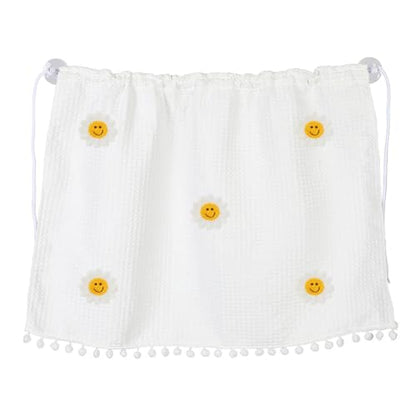 Car Side Window Sun Shade Privacy Curtain for Baby, 25.2"x18.1" Cute Blackout UV Protection Car Window Shades with Suction Cup for Back Seat, Auto Camping Windows Screen Shades (Five Smile Flowers) - color: Five Smile Flowers