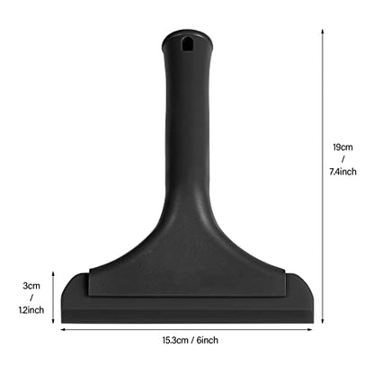 Gomake Small Silicone Squeegee Window Shower Squeegee Tool,Auto Water Blade for Car Windshield, Window, Mirror, Glass Door,Bathroom - color: Black+black