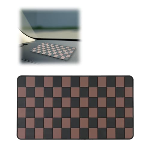 YoRise Car Dashboard Anti Slip Mat, 10.62'' × 5.90'' PVC Center Console Pad, Non-Slip Sticky Dash Mat, Washable Car Dashboard Gripping Pad for Phone, Glass, Key, GPS (Brown) - color: Brown