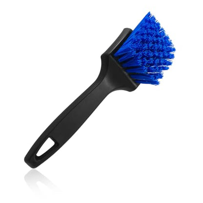 Car Carpet Cleaning Brush, 8.5-Inch Tire Cleaner Scrub Brushes with Stiff Bristles, Wheel Hub Scrub Brush Exterior Washing Supplies for Sedan SUV Truck, Car Accessories (Blue) - color: Blue