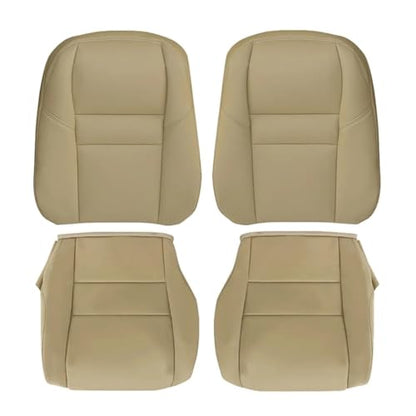 NLQR Front Driver & Passenger Side Bottom & Top Lean Back Replacement Seat Covers Tan Microfiber Leather Compatible with Honda CRV 2007 2008 2009 2010 2011 - color: Tan