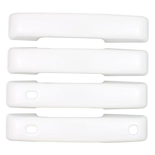Oxford White Exterior Door Handle Covers Trim Set for Ford F-150 Bronco 2021-2024 F-250 F-350 F-450 F-550 Super Duty 2023 2024 w/ 2 Smart Keyholes Front Rear Left and Right Side