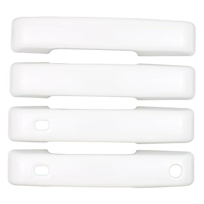 Oxford White Exterior Door Handle Covers Trim Set for Ford F-150 Bronco 2021-2024 F-250 F-350 F-450 F-550 Super Duty 2023 2024 w/ 2 Smart Keyholes Front Rear Left and Right Side