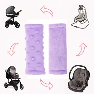 SWESEN Baby Car Seat Belt Covers for Boys and Girls, Carseat Shoulder Padding, Soft Car Seat Neck Cover, Mink Car Seat Straps Shoulder Pads, Solid Colour Stroller Strap Cover for Baby Kids, Purple - color: Purple