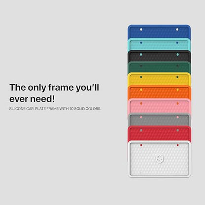 Rightcar Solutions Car Plate Frame, Silicone License Plate Frame, Rust-Proof Rattle-Proof Weather-Proof License Plate Holder for Front or Rear, White, 1 Pack - color: White