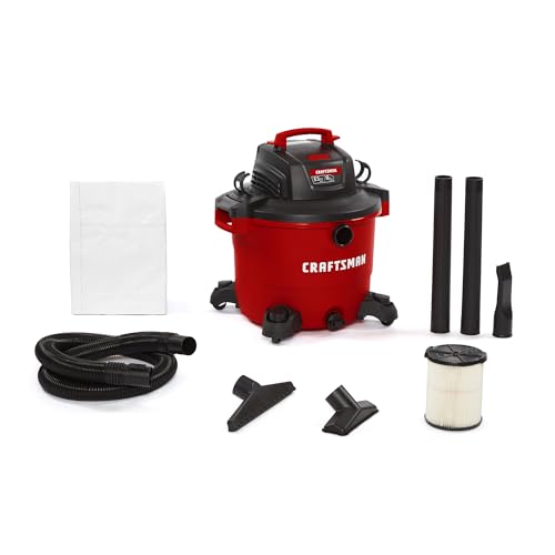 CRAFTSMAN CMXEVBE17595 16 Gallon 6.5 Peak HP Wet Dry Vac, Heavy-Duty Shop Vacuum Wet and Dry with Filter, Dust Bag, Hose and Attachments for Home Projects & Renovations - size: 16 Gallon 6.5 Peak Hp W/Filter, Dust Bag, Hose